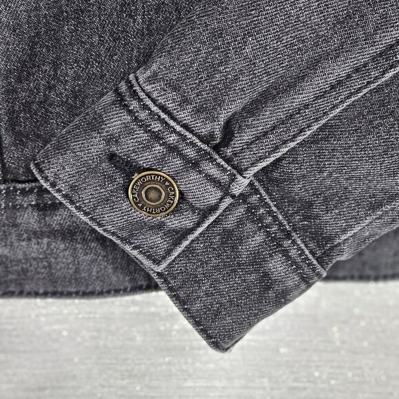 Beetlejuice Cakeworthy Jean Jacket Dark Grey Wash Denim Size Medium 100% Cotton - Picture 11 of 16